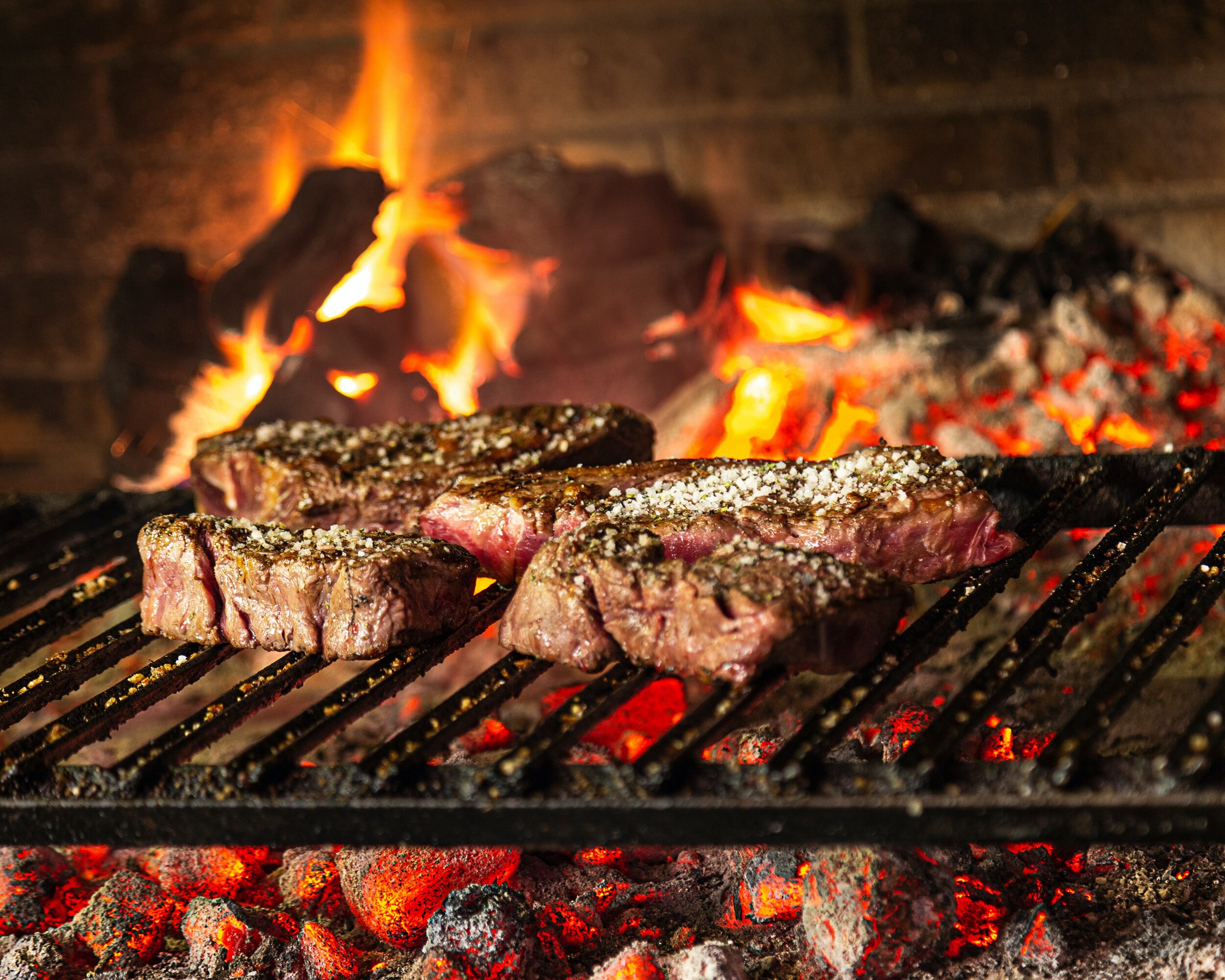 steak on grill